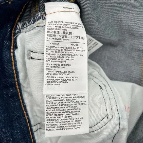Levi’s 501 Original big E button fly men’s dark wash jeans